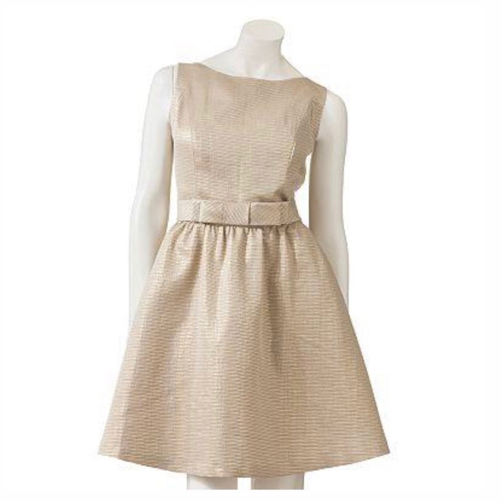 Gold Flare Lauren Conrad Dress NWT 8
